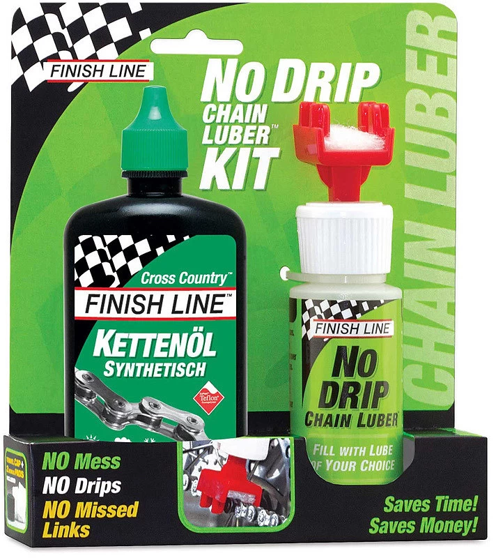 Finish Line No Drip Chain Luber Kit W/ Cross Country Chain Lubricant 1 Finish Line No Drip Chain Luber Kit W/ Cross Country Chain Lubricant
