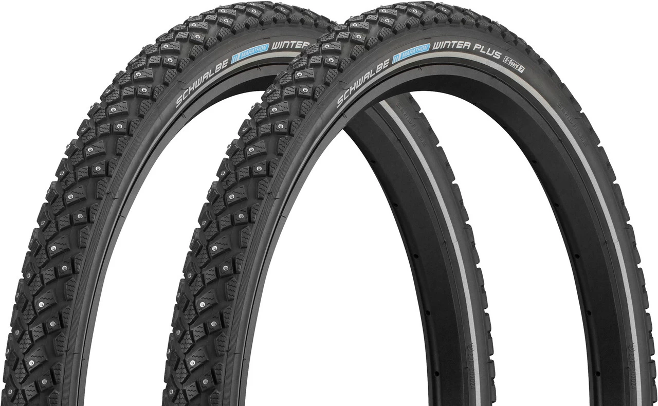 Schwalbe Marathon Winter Plus 26" Studded Wired Tyre Set 1 Schwalbe Marathon Winter Plus 26" Studded Wired Tyre Set